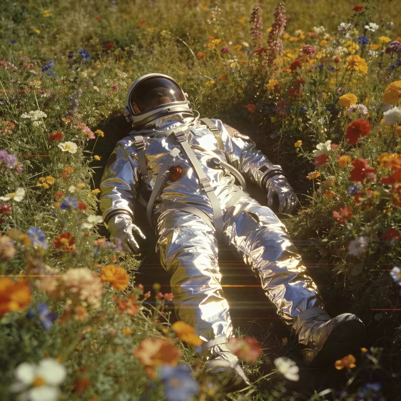 Astronaut in a meadow, AI Image Upscaler example: After