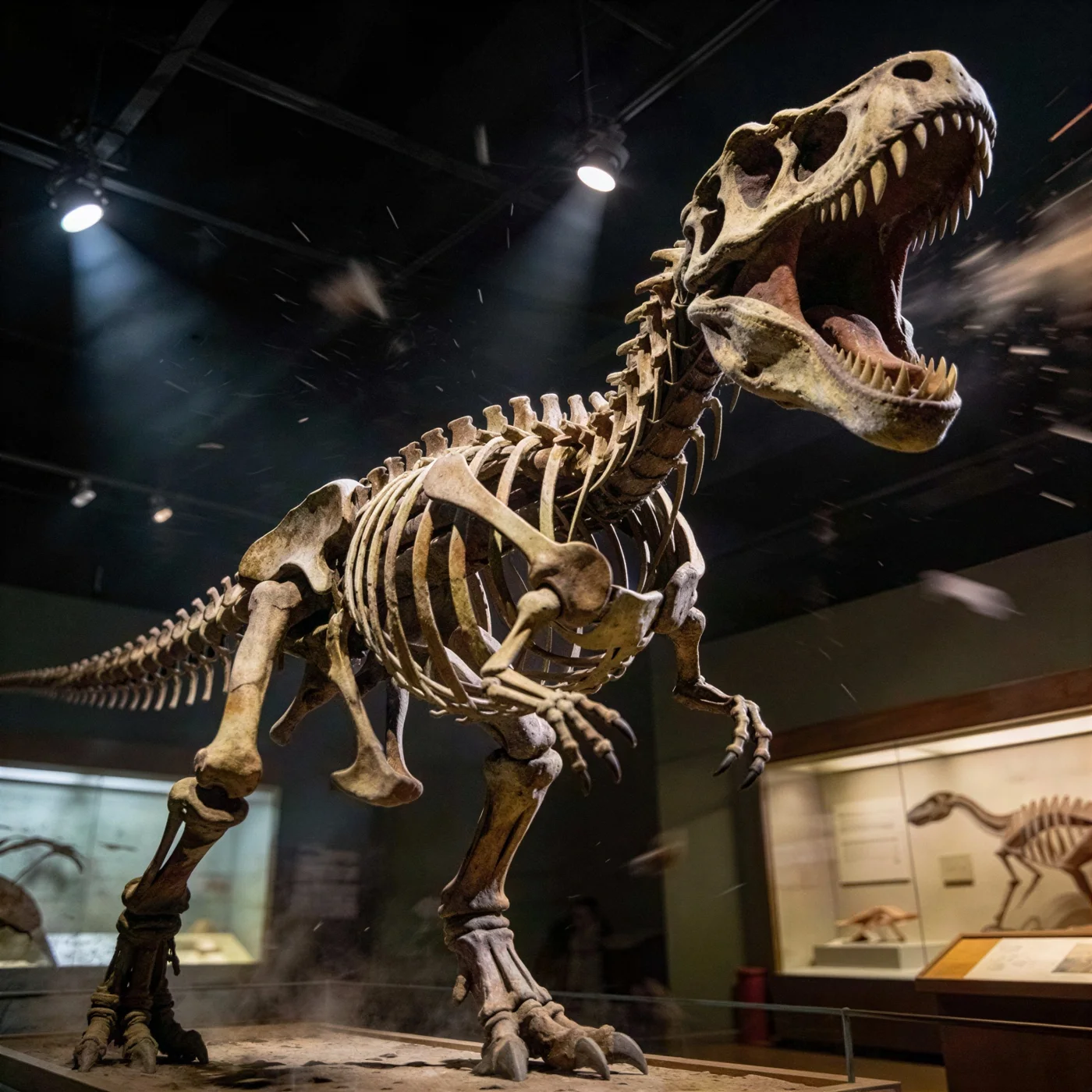 Dinosaur skeleton, AI Image Upscaler example: After